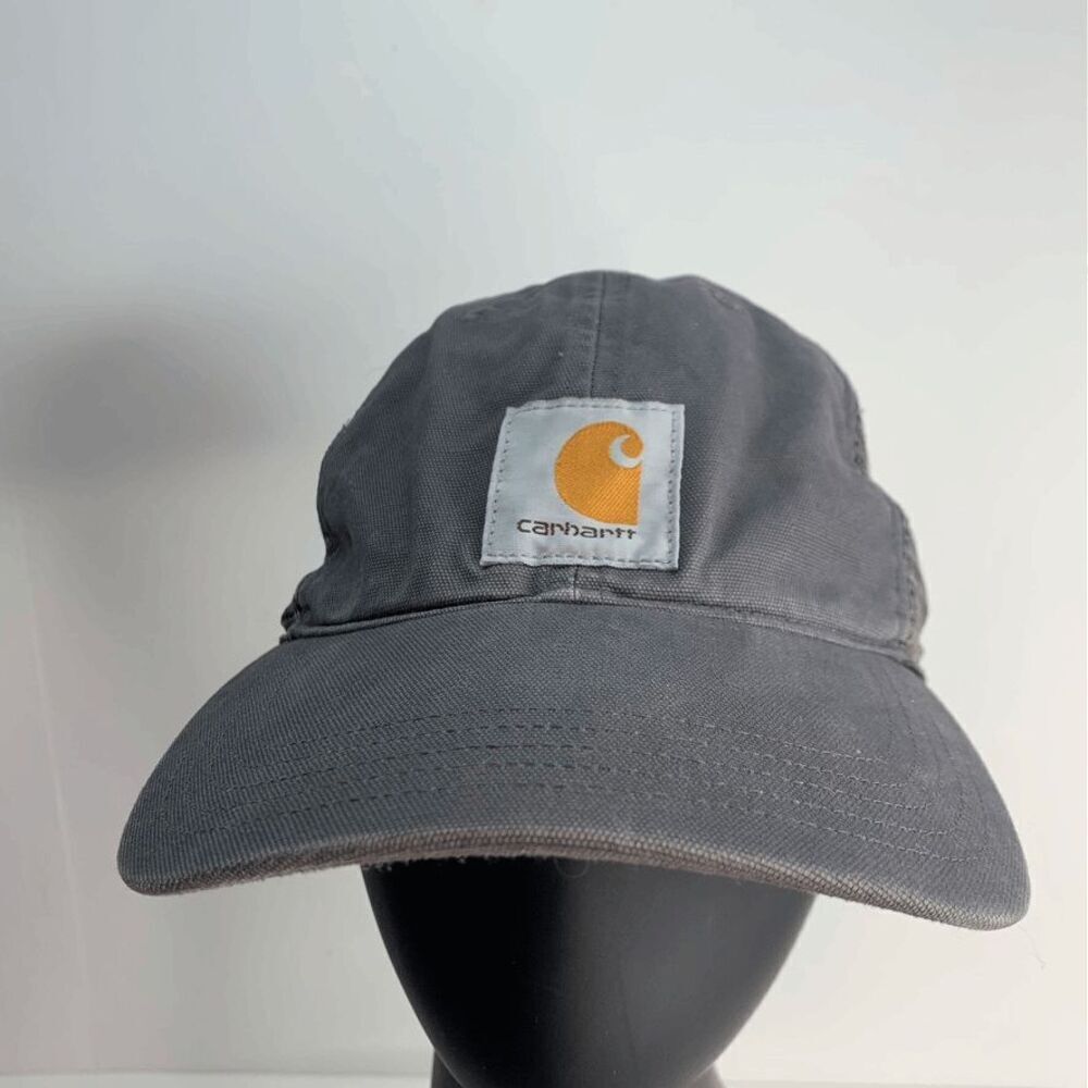 Carhartt Hat‎ Logo Patch Cap Canvas Mesh Snapback Gray Adjustable Trucker